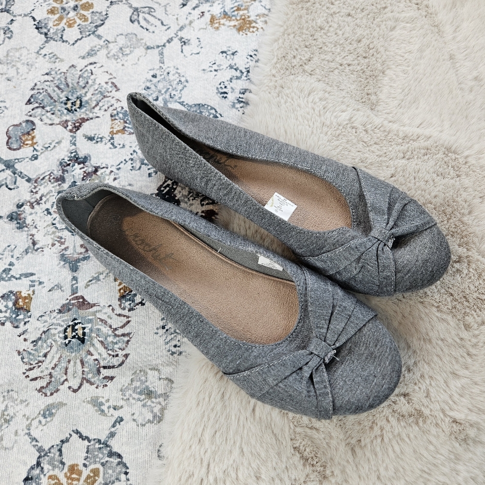 Crochet Ballet Flat Bow Tie Women Casual Shoe US 10